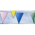 50' Standard Heavy-Duty Plasticloth V- Shaped Pennant Strings (9"x12"-30 Pennants)